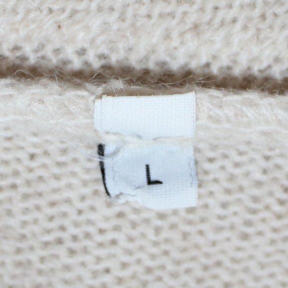 Lorenzo Magni Florence Italy 4 Buttons Neck Wool Cream Brown Men   Sweater Large - Picture 6 of 8